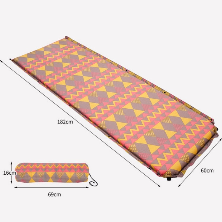 Double Air Hole Automatic Inflatable Pad Outdoor Camping Tent Pad Moisture-Proof Stitched Lunch Break Sleeping Pad, 182x60cm Orange, 182x60cm Navy Blue, 182x60cm Gray Blue, 182x60cm Red Yellow