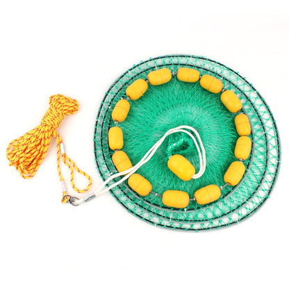 Outdoor Buoyancy Fishnet 3 Circle Fold Portable Fish Cage Multi-Float Sea Fishing Net, Buoyancy Fishnet