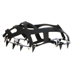 18 Teeth Silica Gel Steel Claw Ice Climbing on Foot Non-slip Mountaineering Foot Cover, One Pair, M (3742), L (4346)