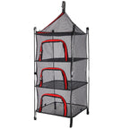Outdoor Folding Drying Net Four-Layer Storage Basket Storage Basket Camping Drying Fish Drying Net Rack Hanging Basket, Four-Layer Storage Basket(Red), Four-Layer Storage Basket(Green)