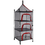 Outdoor Folding Drying Net Four-Layer Storage Basket Storage Basket Camping Drying Fish Drying Net Rack Hanging Basket, Four-Layer Storage Basket(Red), Four-Layer Storage Basket(Green)