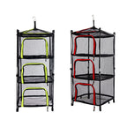 Outdoor Folding Drying Net Four-Layer Storage Basket Storage Basket Camping Drying Fish Drying Net Rack Hanging Basket, Four-Layer Storage Basket(Red), Four-Layer Storage Basket(Green)