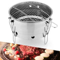 Small BBQ Outdoor Stainless Steel Portable BBQ Grilled Net Camping Picnic Charcoal Folding Oven, 28x21.5cm