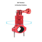Aluminum Alloy Bicycle Mounting Bracket Bicycle Clip For Action Camera, Black, Red, Blue