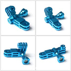 Action Camera Universal Aluminum Alloy Three-way Adjustment Arm 360 Degree Adapter, Red, Blue, Black