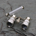 Metal 3 X 25 Lady With Handle Chrome Double Cylinder Telescope, Wine Red, White, Black