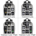 SLR Camera Shoulder Digital Camera Bag Outdoor Lightweight and Durable Nylon Photography Backpack, Small Size, Large Size