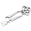 5pcs 12 in 1 Stainless Steel Multi-function Keychain Bottle Opener Screwdriver Wrench Self-defense Outdoor Tools, Wrench
