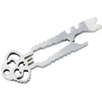 5pcs 12 in 1 Stainless Steel Multi-function Keychain Bottle Opener Screwdriver Wrench Self-defense Outdoor Tools, Wrench