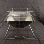 Liftable Barbecue Grill Camping Stainless Steel Folding Barbecue Grill Wood Charcoal Grill, 31x31x21cm