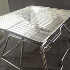 Liftable Barbecue Grill Camping Stainless Steel Folding Barbecue Grill Wood Charcoal Grill, 31x31x21cm