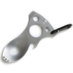 Outdoor Multifunctional Camping Spoon Stainless Steel Tableware Portable Picnic Tableware Fork And Spoon, Light Grey, Black