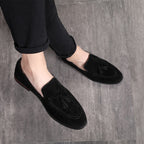 Men Leather Shoes Suede Tassels Slip-on Peas Shoes, 37, 38, 39, 40, 41, 42, 43, 44, 45, 46, 47, 48