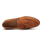Men Leather Shoes Suede Tassels Slip-on Peas Shoes, 37, 38, 39, 40, 41, 42, 43, 44, 45, 46, 47, 48