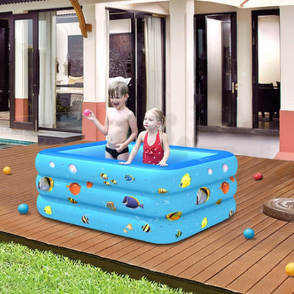 Household Indoor and Outdoor Aerospace Pattern Baby Square Inflatable Swimming Pool, 120 x 85 x 35cm