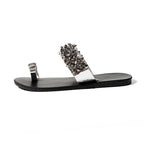 Flat Bottom Pin Rhinestone Sequins Sandals, 35, 36, 37, 38, 39, 40, 41, 42