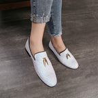 Men Pointed Toe Solid Color Casual Shine Loafer, 37, 38, 39, 40, 41, 42, 43, 44, 45, 46, 47, 48