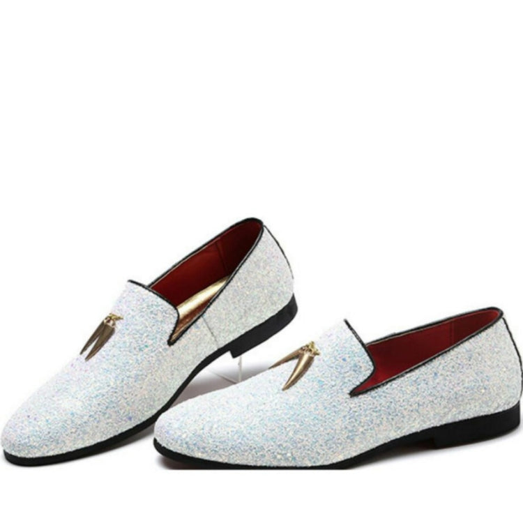 Men Pointed Toe Solid Color Casual Shine Loafer, 37, 38, 39, 40, 41, 42, 43, 44, 45, 46, 47, 48