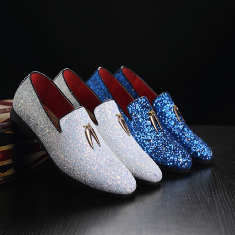 Men Pointed Toe Solid Color Casual Shine Loafer, 37, 38, 39, 40, 41, 42, 43, 44, 45, 46, 47, 48