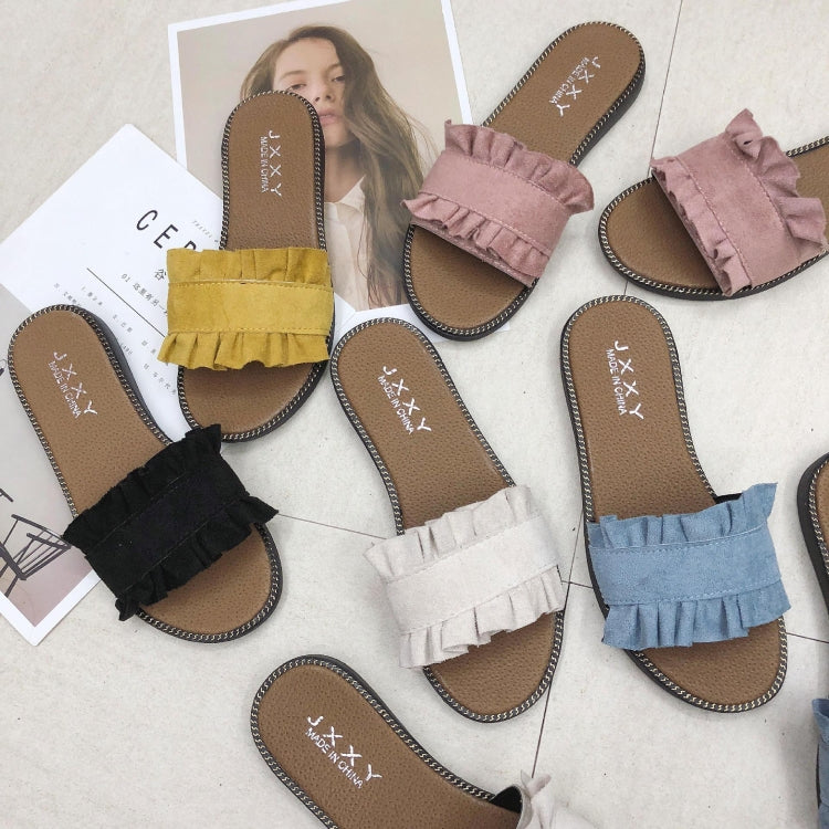 Lotus Leaf Edge Beach Flat Bottom Sandals Slippers, 35, 36, 37, 38, 39, 40
