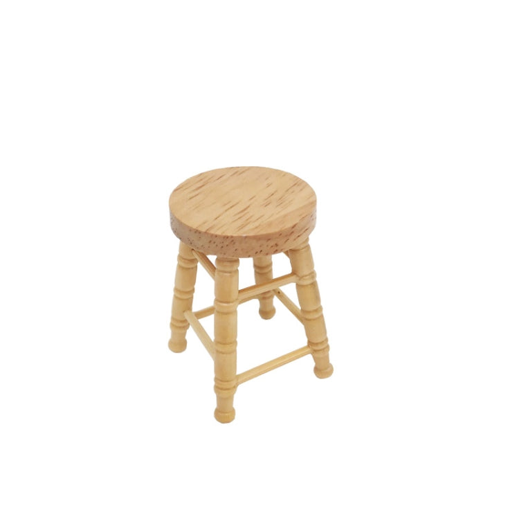 1:12 Doll House for Bar Cabinet Table High Wooden Color Stool, Wooden Stool