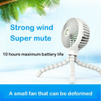Octopus Deformed Cartoon Folding USB Rechargeable Mini Handheld Fan