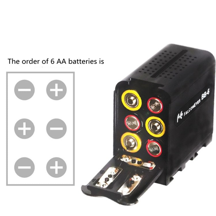 BB-6 AA Battery Box To F970 Box Universal Battery Box for LED Camera Light Fill Light