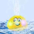 Baby Bathroom Play Water Bath Toy Children Electric Induction Sprinkler Ball with Light & Music, Red, Yellow, Red with Base, Yellow with Base