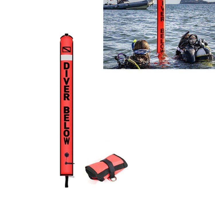 210D Nylon Automatic Seal Safety Signal Diving Mark Diving Buoy, 120 x 15cm, 120 x 18cm, 150 x 15cm, 150 x 18cm, 180 x 15cm, 180 x 18cm