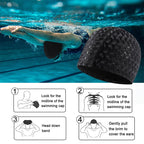 Adult Crescent PU Waterproof Comfortable Earmuff Swimming Cap, Adult Swimming Cap(Silver Grey), Adult Swimming Cap(Dark Blue), Adult Swimming Cap(Pink), Adult Swimming Cap(Black), Adult Swimming Cap(Sky)