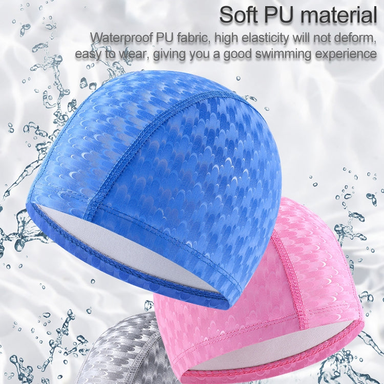 Adult Crescent PU Waterproof Comfortable Earmuff Swimming Cap, Adult Swimming Cap(Silver Grey), Adult Swimming Cap(Black)