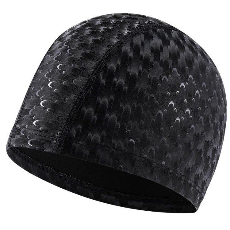 Adult Crescent PU Waterproof Comfortable Earmuff Swimming Cap, Adult Swimming Cap(Silver Grey), Adult Swimming Cap(Black)