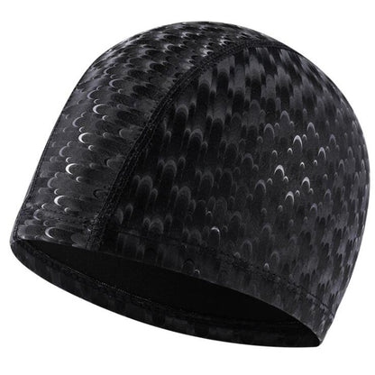Adult Crescent PU Waterproof Comfortable Earmuff Swimming Cap, Adult Swimming Cap(Silver Grey), Adult Swimming Cap(Black)