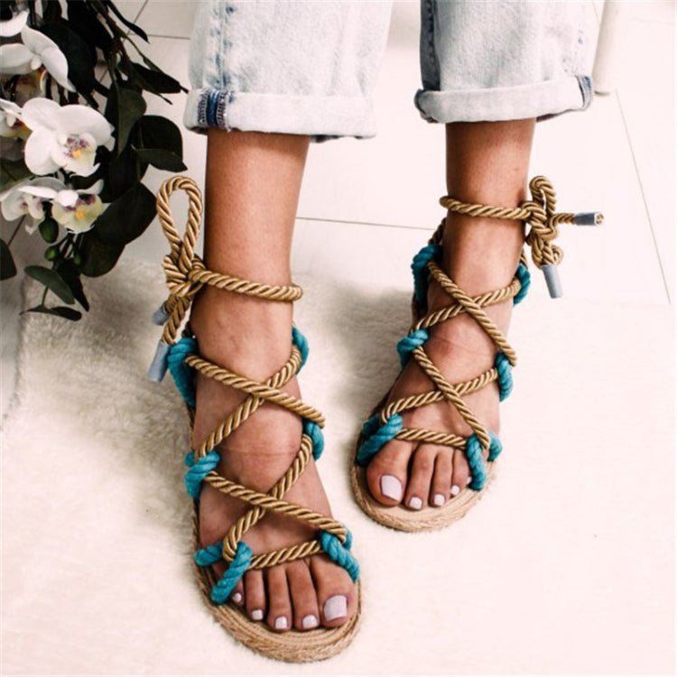Women Sandals Stagger Hemp Rope Shoes, 35, 36, 37, 38, 39, 40, 41, 42, 43