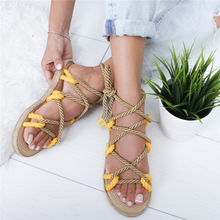 Women Sandals Stagger Hemp Rope Shoes, 35, 36, 37, 38, 39, 40, 41, 42, 43