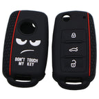 Do not Touch My Key Style Silicone Car Key Cover for Volkswagen Jetta Polo Passat Skoda Tiguan Golf, For Volkswagen Jetta Polo Passat Skoda Tiguan Golf