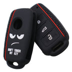 Do not Touch My Key Style Silicone Car Key Cover for Volkswagen Jetta Polo Passat Skoda Tiguan Golf, For Volkswagen Jetta Polo Passat Skoda Tiguan Golf