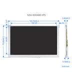 Waveshare 5 Inch DSI Display, 800 × 480 Pixel, IPS Display Panel, 5 inch No Touch, 5 inch Touch Display