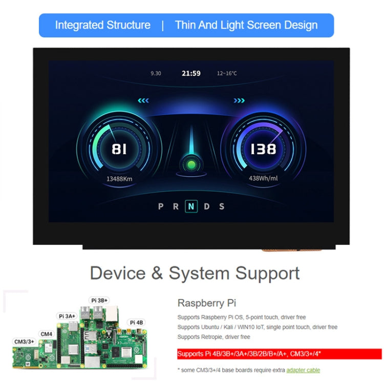 Waveshare 4.3 Inch DSI Display 800×480 Pixel IPS Display Panel, 4.3 inch No Touch, 4.3 inch Touch Display