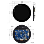 Waveshare 3.4 inch DSI Round Touch Display, 800 × 800, IPS, 10-Point Touch, 3.4 inch DSI