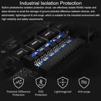 Waveshare RS485-HUB-8P Industrial-grade Isolated 8-ch RS485 Hub, Rail-mount Support, Wide Baud Rate Range