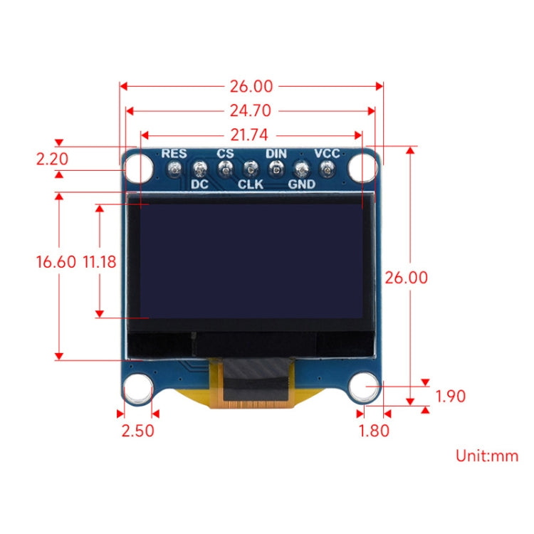 Waveshare 0.96 inch OLED Display Module, 128×64 Resolution, SPI / I2C Communication, 0.96 inch OLED (C Yellow Blue), 0.96 inch OLED (D White), 0.96 inch OLED (E Blue)