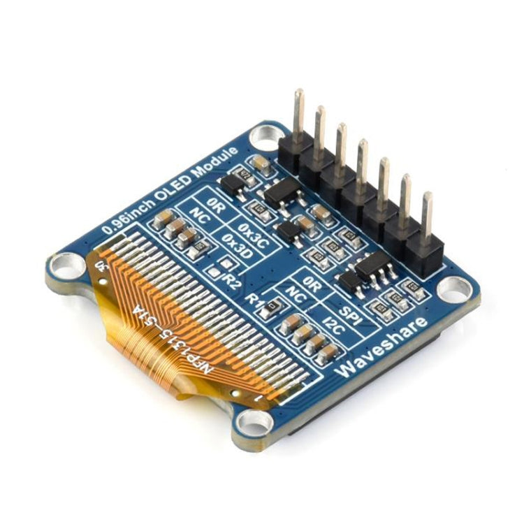 Waveshare 0.96 inch OLED Display Module, 128×64 Resolution, SPI / I2C Communication, 0.96 inch OLED (C Yellow Blue), 0.96 inch OLED (D White), 0.96 inch OLED (E Blue)
