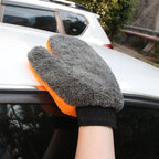 Car Washing Gloves Cleaning Mitt Wash Glove Maintenance Soft Coral Fleece Car Washing Brush Cloth For Motorcycle Auto Home, Orange