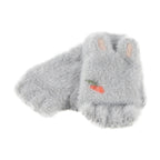 Children Half Finger Gloves Knitted Cold Warm Plus Velvet Fingerless Gloves
