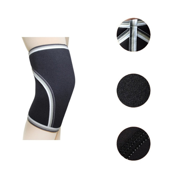 7mm SCR Neoprene Rubber Weightlifting Knee Pads Outdoor Sports Protector, S, M, L, XL, XXL