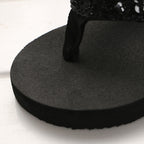 Sequin Slippers Wedge ith Flip Flops, 36, 37, 38, 39, 40