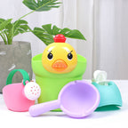 4 in 1 Children Soft Plastic Water Bottle Bath Toys Outdoor Beach Play Sand Tool Set, Water Bottle Bath Toys