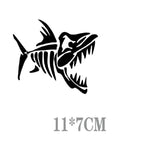 10 PCS Car Sticker Motorcycle Pulling Flower Stick Fish Bone Cartoon Personality Body Sticker, Fish Bone