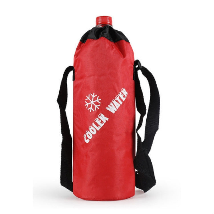 Oxford Cloth Cylindrical Ice Pack Portable Folding Drink Ice Pack Lunch Bag, Drawstring / Red, Drawstring / Blue, Drawstring /  Black, Zipper / Red, Zipper / Blue
